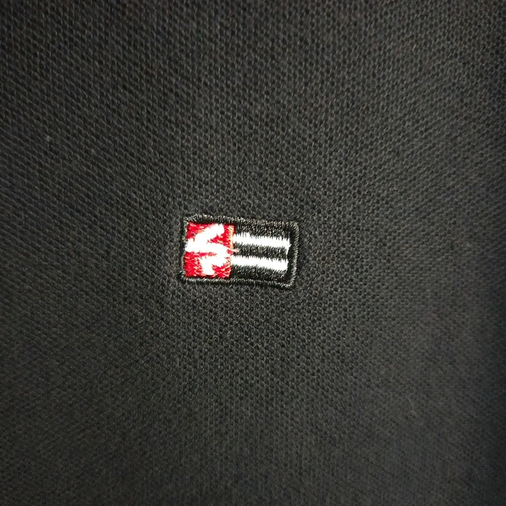 Southpole Polo Shirt Large Black Zip Sleeve‎ Short Sleeve Cotton Streetwear